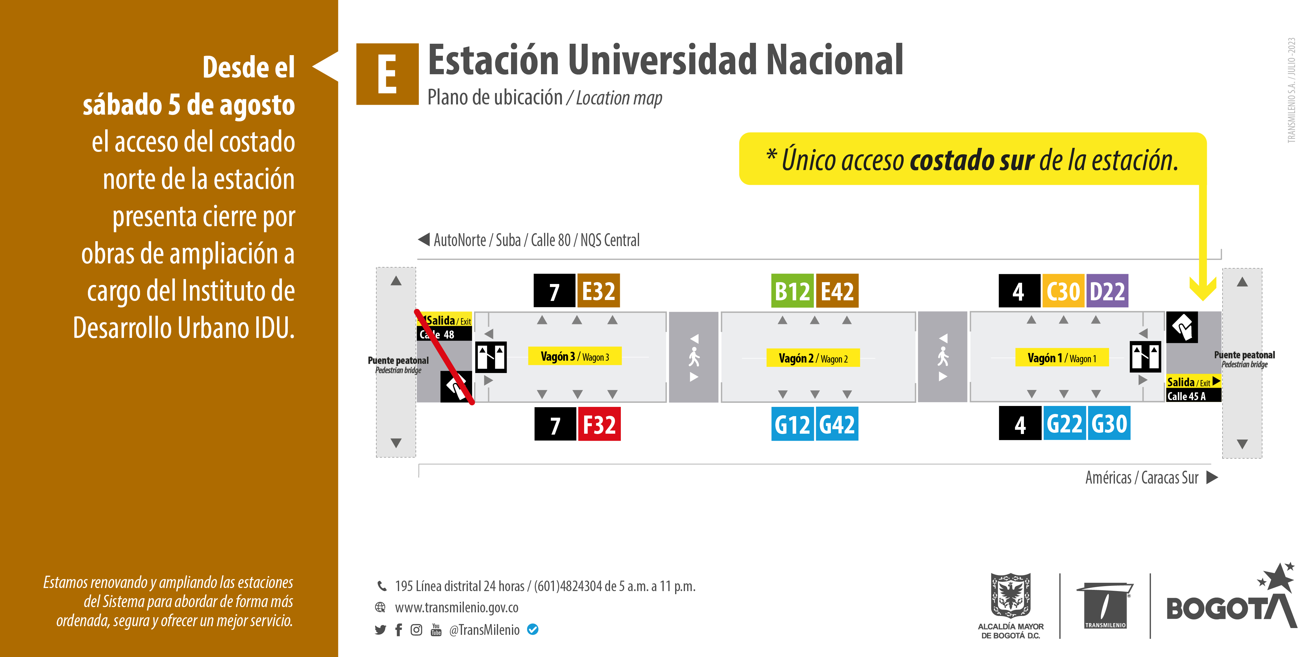 Estación de TM Universidad Nacional tendrá modificaciones temporales