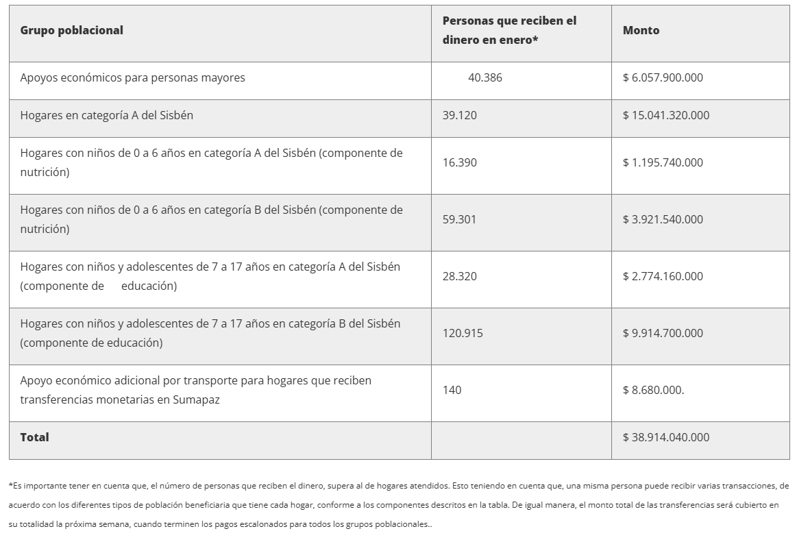 Ingreso Mínimo Garantizado enero 2025