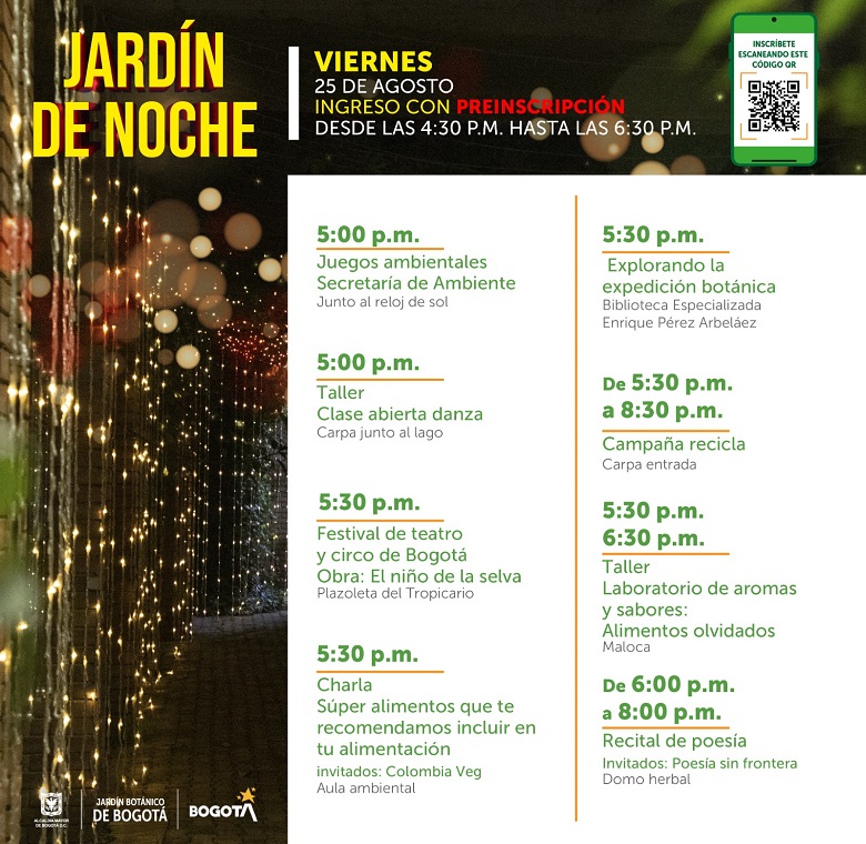 Jardin de noche programación