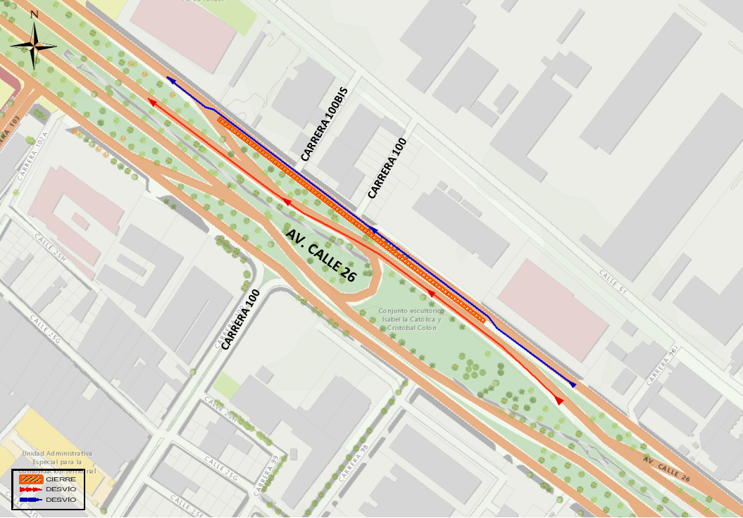 Mapa 2 - cierre del carril sur