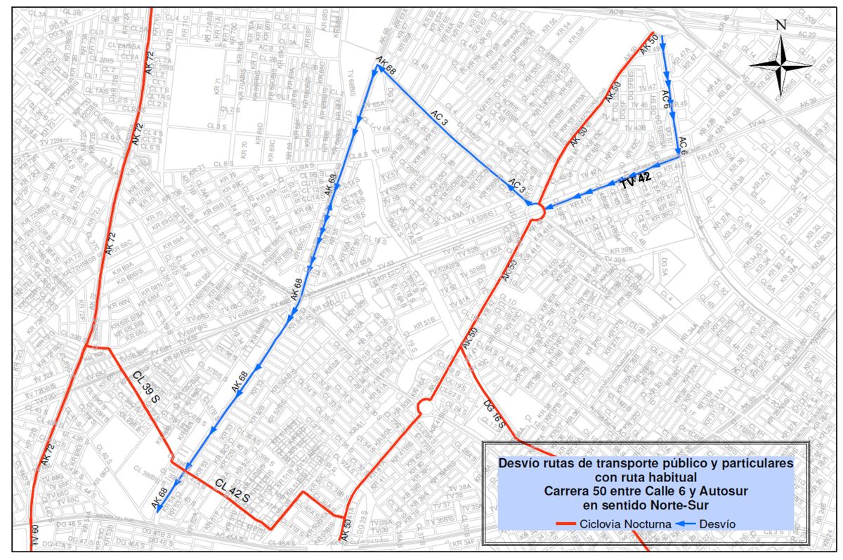 Cierres y desvíos por la Ciclovía Nocturna del 14 de diciembre 2023 