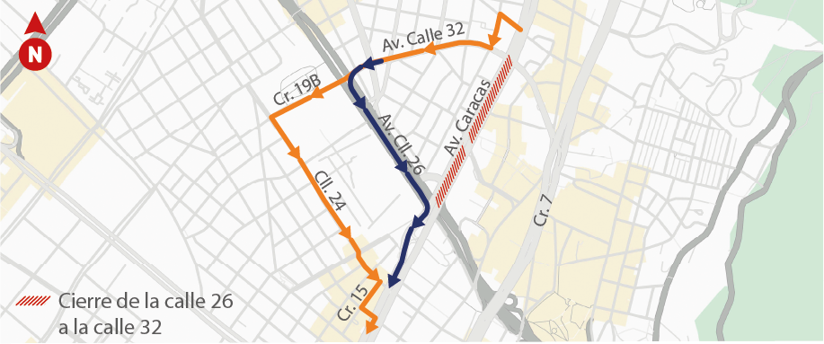 Desde mayo 29: nuevos cierres y desvíos en av Caracas por obras Metro