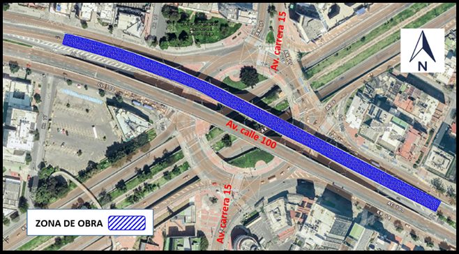 Movilidad Bogotá cierre puente vehícular de calle 100 con carrera 15