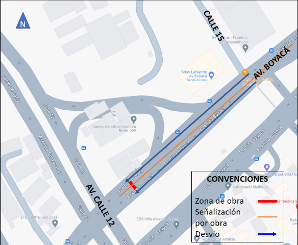 Movilidad Bogotá cierre av. Boyacá con av. Guayacanes en norte-sur