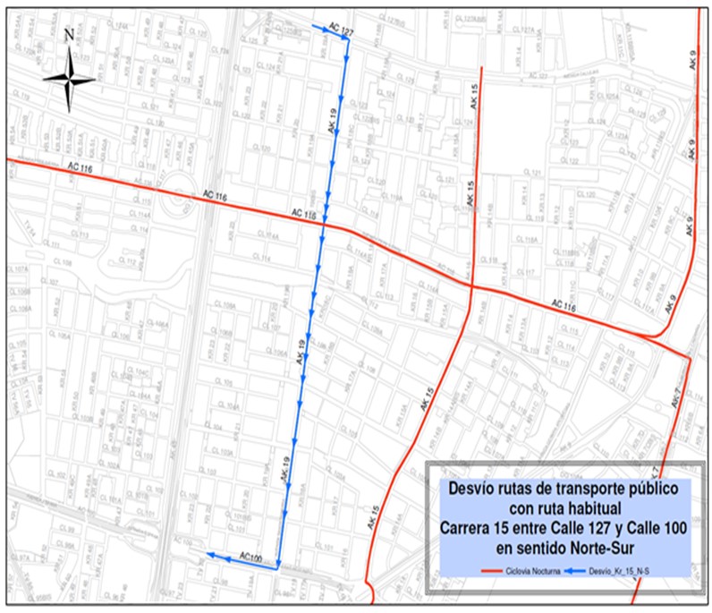 Cierres y desvíos por la Ciclovía Nocturna del 14 de diciembre 2023 