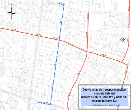 Cierres y desvíos por Ciclovía Nocturna en Bogotá jueves 11 de agosto 