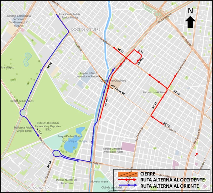 Movilidad Bogotá cierre de un carril en puente av calle 68 con av NQS