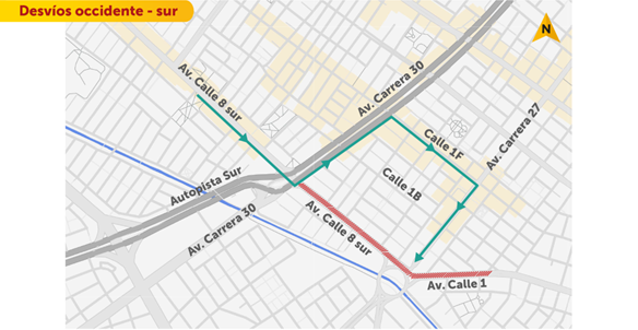 Cierres y desvíos en el sur de Bogotá por obras de Línea 1 del Metro 