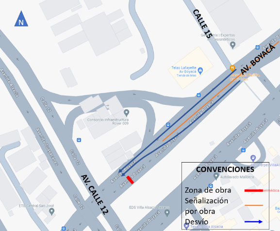 Movilidad Bogotá cierre av. Boyacá con av. Guayacanes en norte-sur