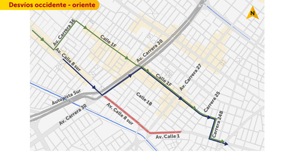 Cierres y desvíos en el sur de Bogotá por obras de Línea 1 del Metro 