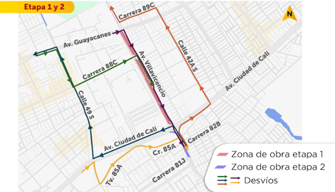 Cierres y desvíos en el sur de Bogotá por obras de Línea 1 del Metro 