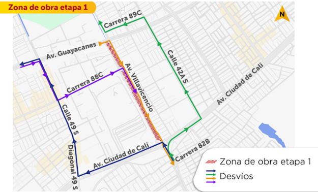 Cierres y desvíos en el sur de Bogotá por obras de Línea 1 del Metro 