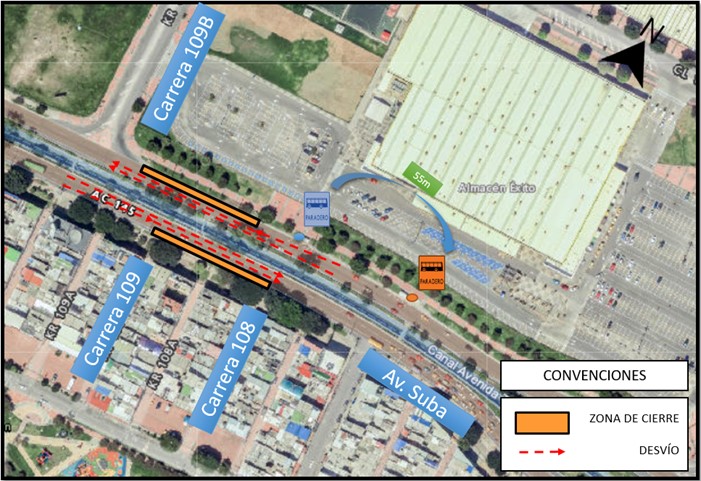 Movilidad: Cierre en la avenida Suba entre carrera 109b y carrera 108