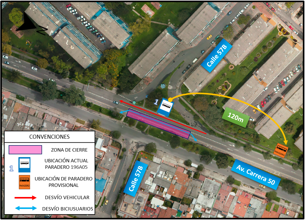 Por rehabilitación vial: hay cierre en av. carrera 50 con calle 57b