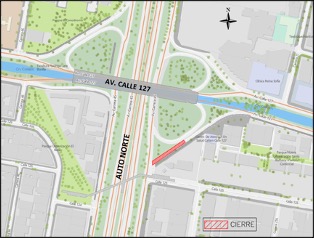 Mapa 1. Zona de obra Autopista Norte con Calle 127