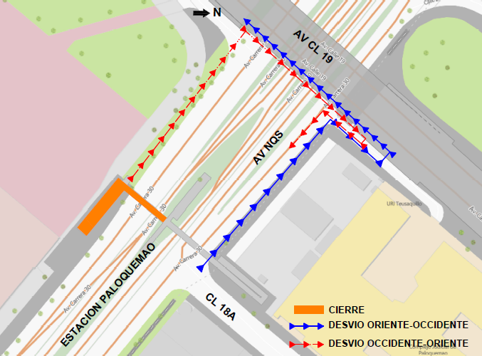 Cierre del puente peatonal de estación de TransMilenio de Paloquemao