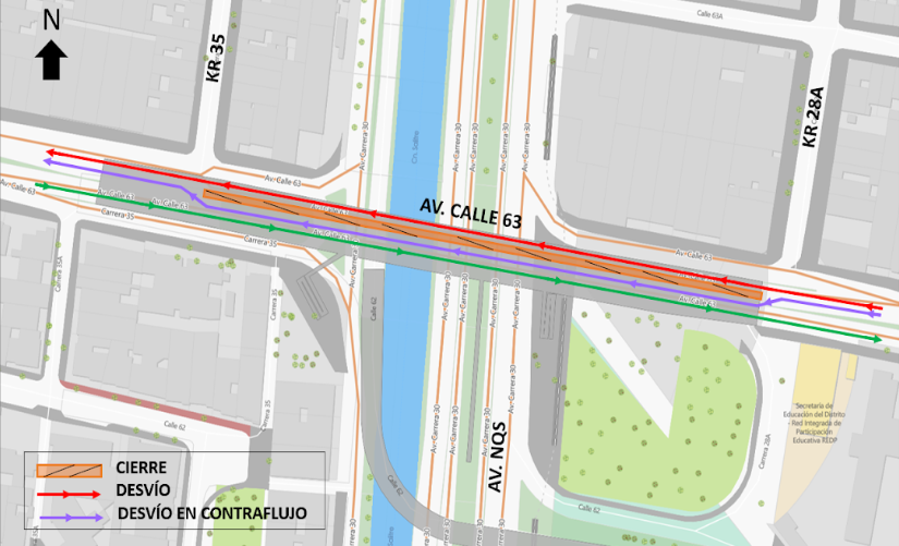 Movilidad: Cierre en puente vehicular de la av. calle 63 con av. NQS 