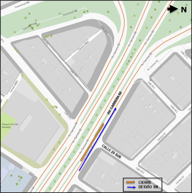 Movilidad: Cierre de un carril en la avenida 68 con calle 29 sur 