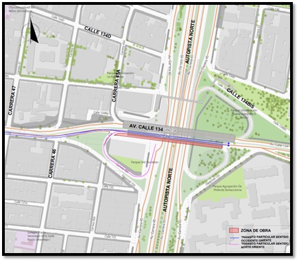 Movilidad en Bogotá cierre en la avenida calle 134 con autopista Norte