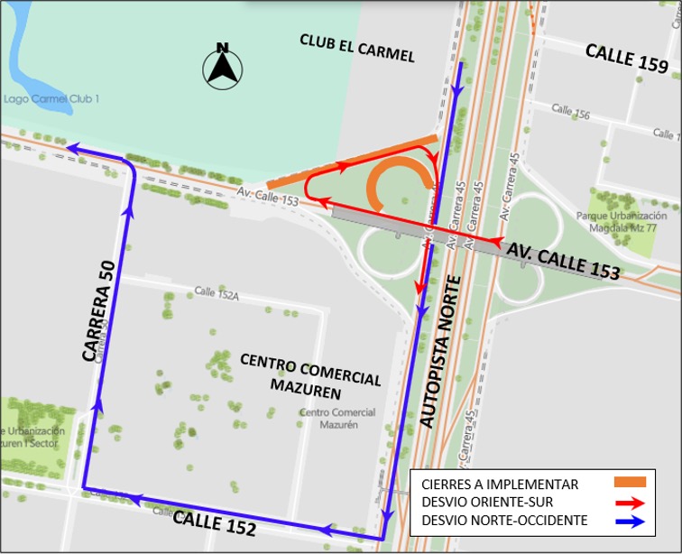 Movilidad y obras en Bogotá cierre en av calle 153 con autopista Norte