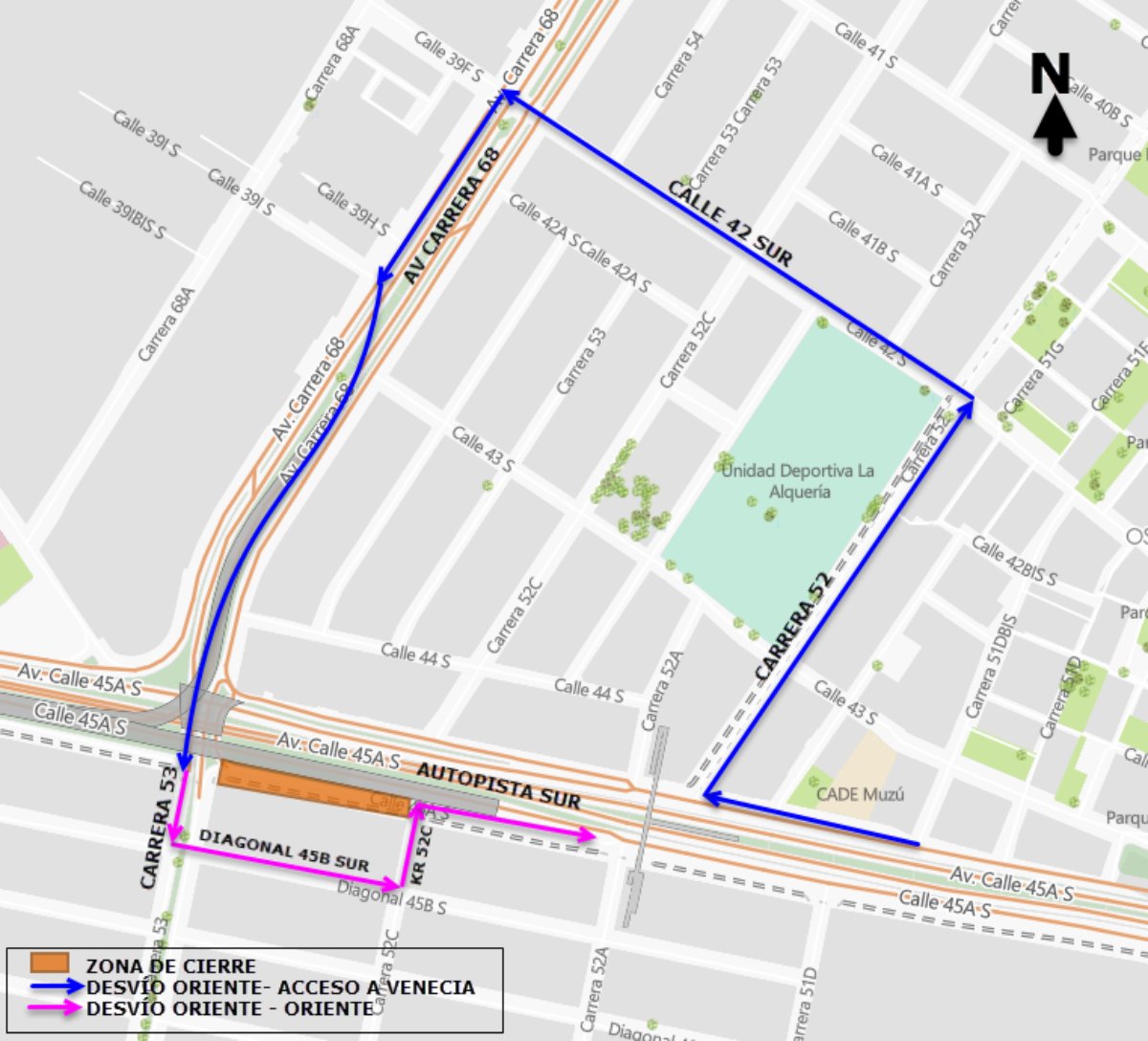 Movilidad en Bogotá cierre en las autopista Sur con avenida carrera 68