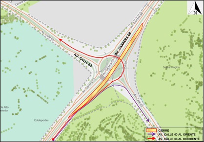 Hay cierre total del deprimido de la av. carrera 68 con av. calle 63