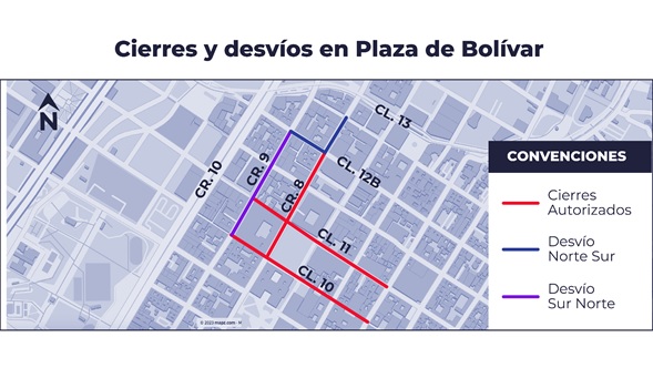 Cierres y desvíos en Bogotá por las elecciones de este 29 de octubre