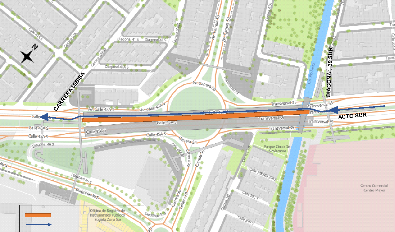 Cierres y desvíos por intervención en puente de Autosur con carrera 50