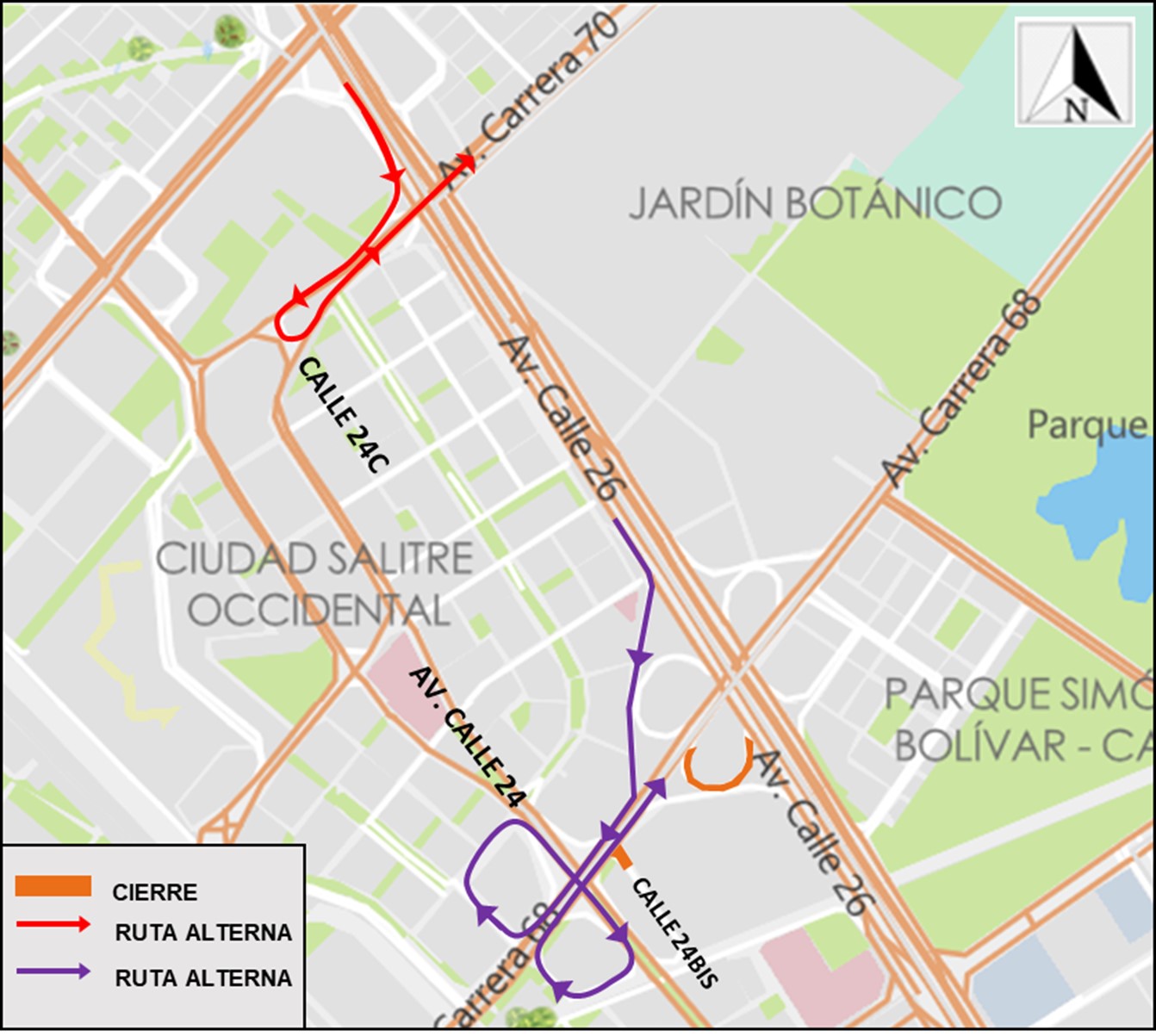 Obra: cierre de la oreja de la avenida carrera 68 con avenida calle 26