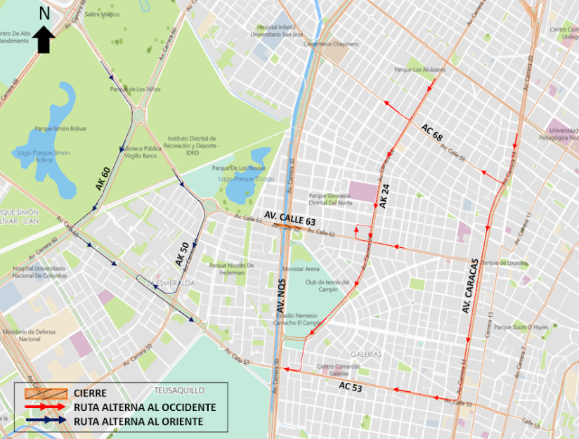 Movilidad: Cierre en puente vehicular de la av. calle 63 con av. NQS 