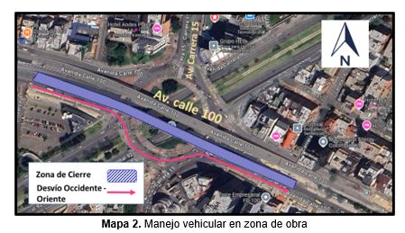 Mapa 2. Manejo vehicular en zona de obra