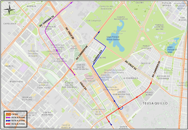 Por obras habrá cierre en la avenida carrera 68 con avenida calle 24