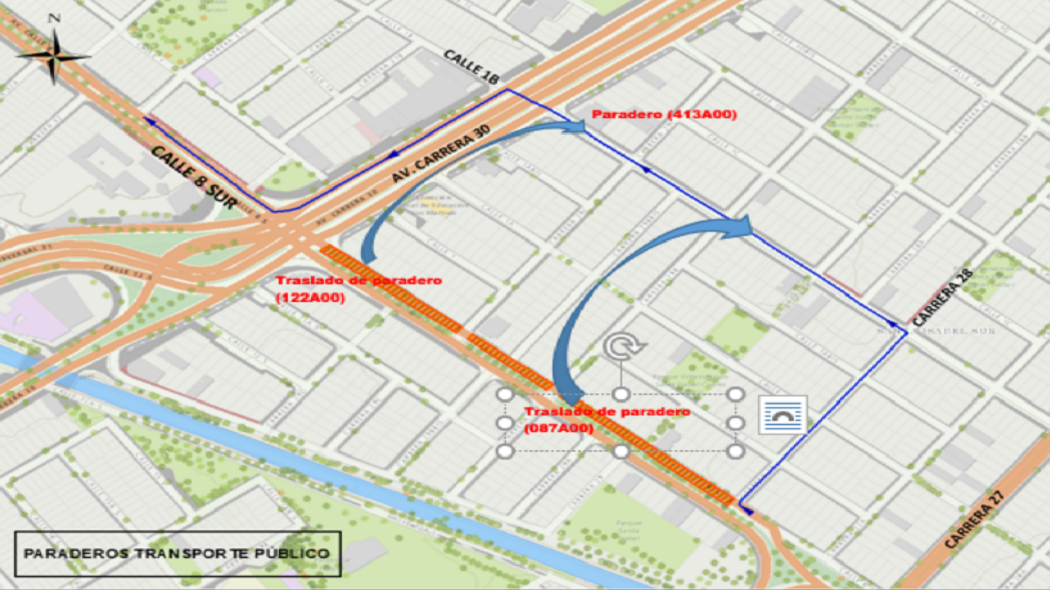 Metro: cierre en la av. calle 8 sur entre carrera 28 y av. carrera 30