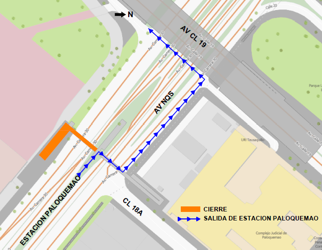 Cierre del puente peatonal de estación de TransMilenio de Paloquemao