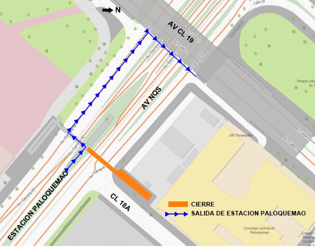 Cierre del puente peatonal de estación de TransMilenio de Paloquemao