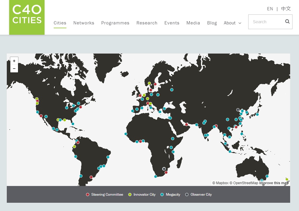 Mapa de ciudades C40