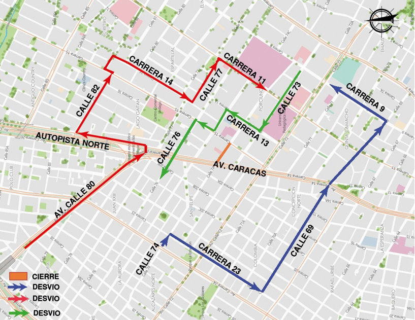 Mapa No 5. Rutas alternas