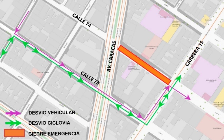 Mapa No 6. Operación Ciclovía Dominical