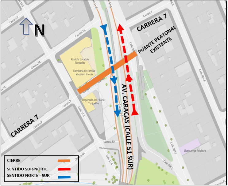 Plan de Manejo de Tránsito: desmontaje de puente de estación Molinos