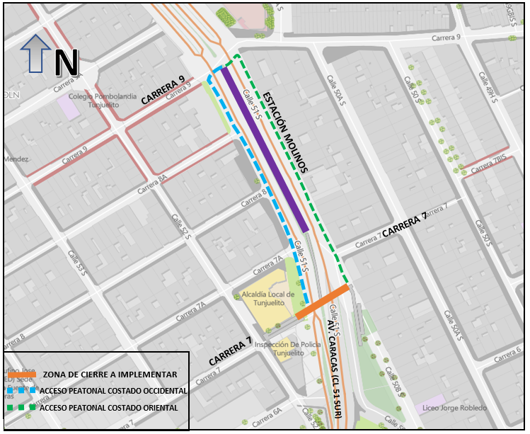 Plan de Manejo de Tránsito: desmontaje de puente de estación Molinos