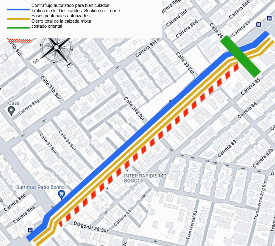 Movilidad Bogotá cierres por obra proyecto avenida Ciudad de Cali