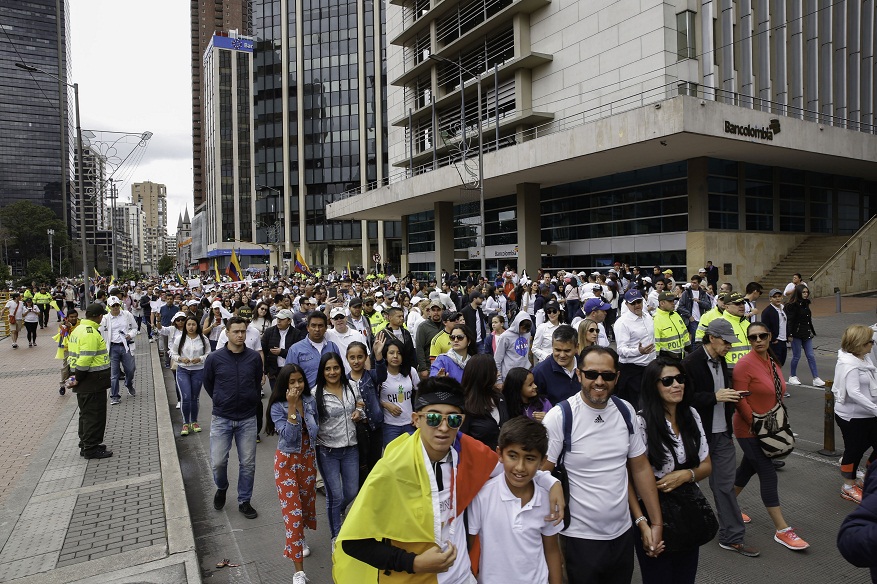 Así se vivió la marcha contra el terrorismo en Bogotá 