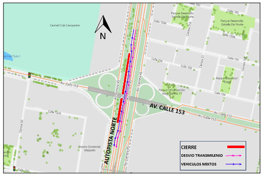 Movilidad en Bogotá_ cierre por obras en autopista Norte con calle 156 II