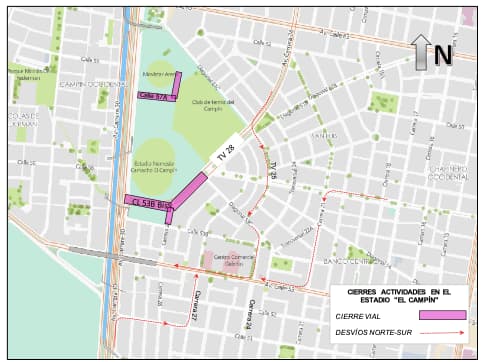 Movilidad en Bogotá_ cierres y desvíos por conciertos de Andrés Cepeda - Mapa 3