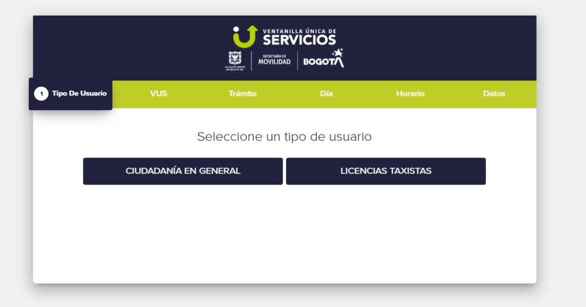 Pasos para agendar en la Ventanilla Única de Servicios de Movilidad