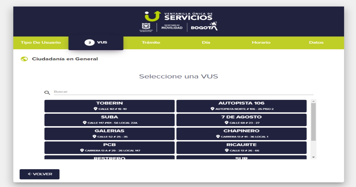 Pasos para agendar en la Ventanilla Única de Servicios de Movilidad