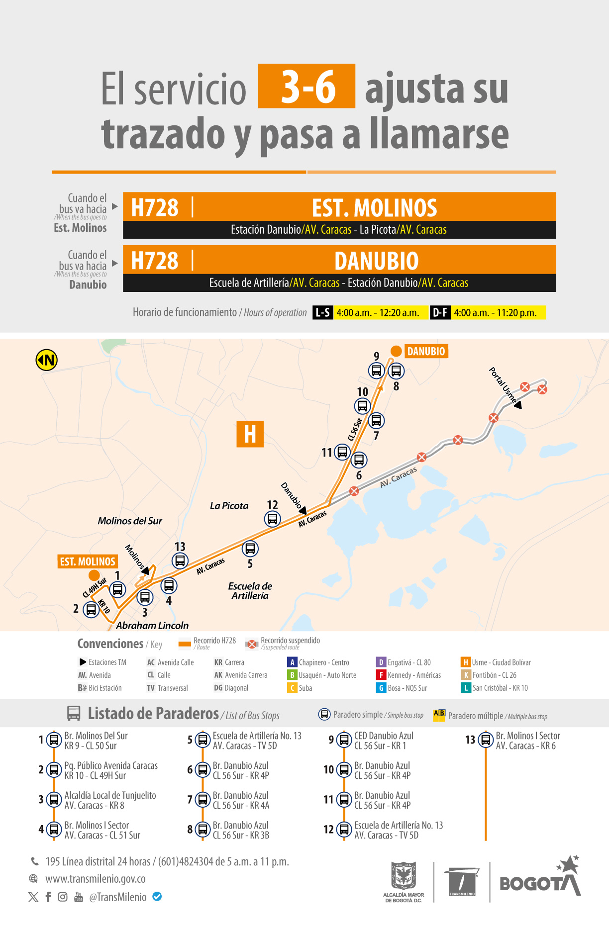 Movilidad Bogotá servicio 3-6 ajustó su recorrido y cambió de nombre