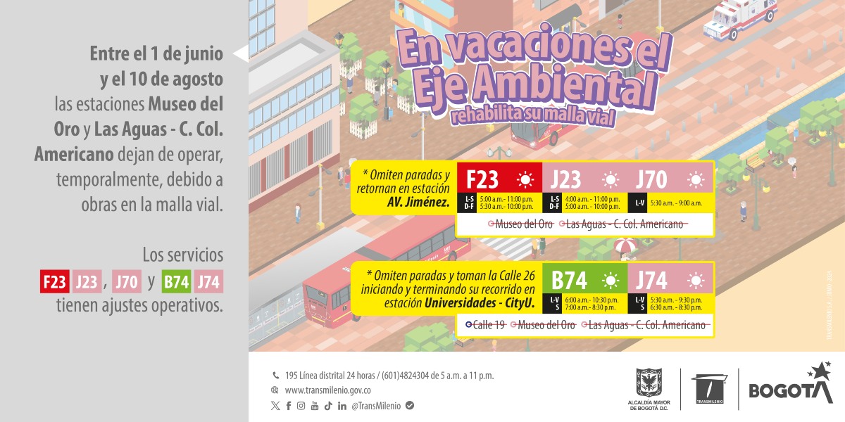 Por qué están cerradas estaciones TransMilenio Museo del Oro y Aguas