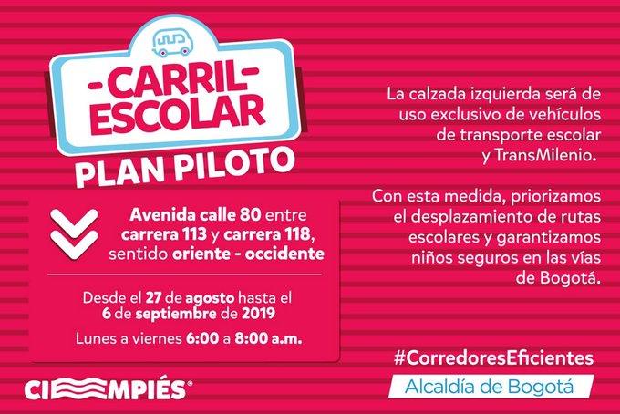 Plan piloto del carril escolar