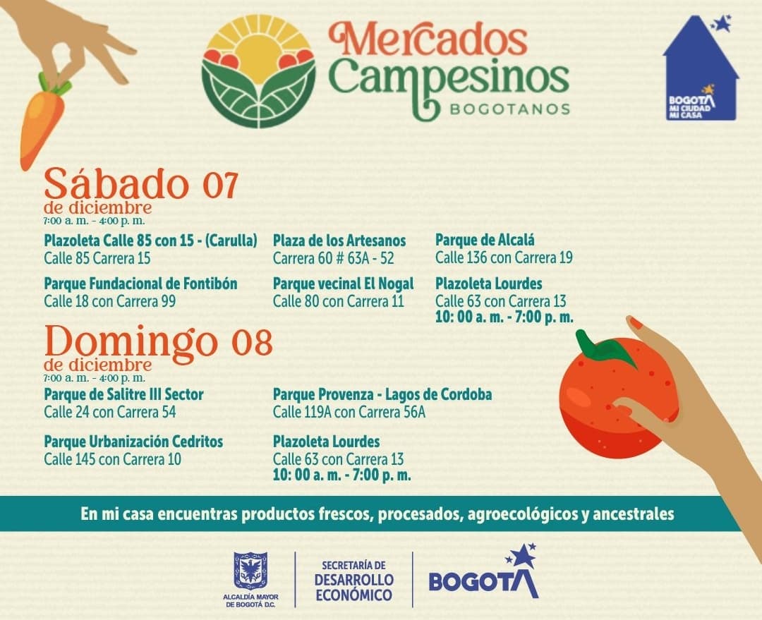 Planes en Bogota_ asiste a los Mercados Campesinos 7 y 8 de diciembre I